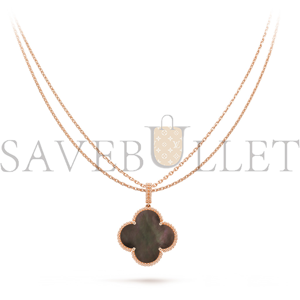 VAN CLEEF  ARPELS MAGIC ALHAMBRA LONG NECKLACE, 1 MOTIF - ROSE GOLD, MOTHER-OF-PEARL  VCARP6I200